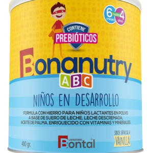 Hierro, suero de leche, leche descremada y aceite de palma con vitaminas y minerales